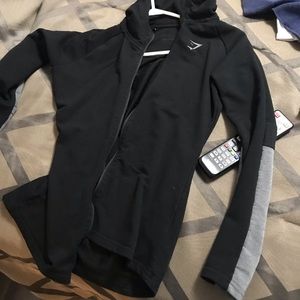 Gym shark zip fitted hoodie